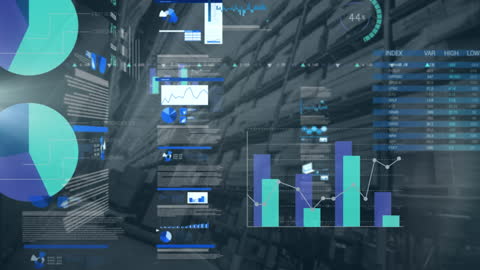 Futuristic Data Processing Concept in Warehouse