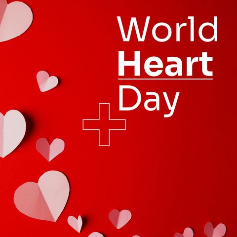 World Heart Day Concept with Paper Hearts on Red Background - Download Free Stock Templates Pikwizard.com
