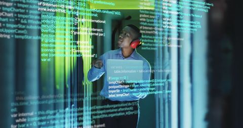 Engineer Analyzing Data Flow in High-Tech Server Room - Download Free Stock Images Pikwizard.com