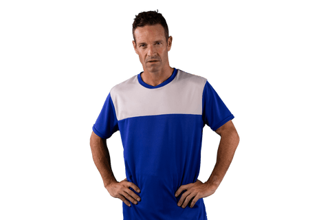 Confident Sportsman in Blue Athletic Attire on Transparent Background