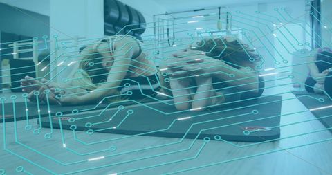 Yoga meets technology: diverse women empowering fitness with digital tools