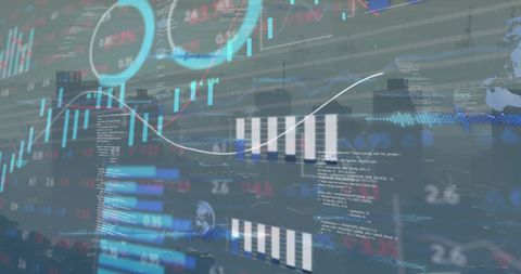 Futuristic Financial Data Analysis Over Cityscape - Download Free Stock Images Pikwizard.com