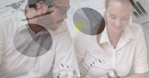 Integrated Business Collaboration with Financial Data Overlay - Download Free Stock Images Pikwizard.com