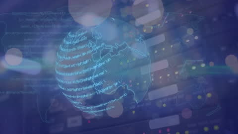 Futuristic Digital Globe with Holographic Data Interfaces