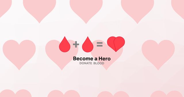 Blood Donation Awareness Design with Heart Icons and Motivational Text - Download Free Stock Images Pikwizard.com