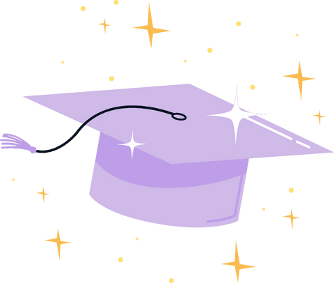 floating transparent purple mortarboard with gold stars - Download Free Stock Videos Pikwizard.com
