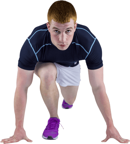 transparent male athlete posing in starting position - Download Free Stock Videos Pikwizard.com