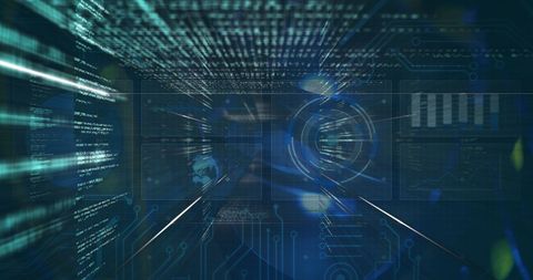Futuristic Data Streaming in Virtual Interface - Download Free Stock Images Pikwizard.com