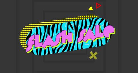 Retro flash sale banner with bold pop art design