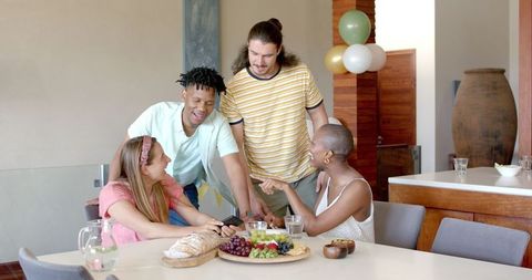 Friends Taking Selfie While Enjoying a Meal Together