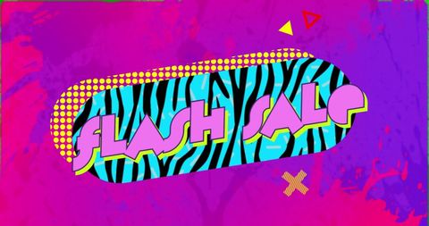 Retro Flash Sale Neon Background with Pattern Design