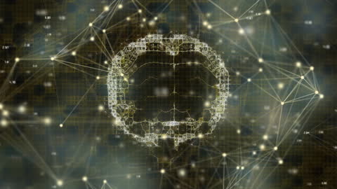 Digital Brain Network with Glowing Connections