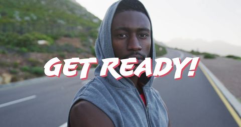 Motivated Athlete Exercising on Scenic Mountain Road