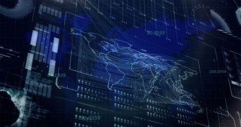 Futuristic Holographic World Map with Data Streams - Download Free Stock Images Pikwizard.com
