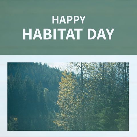 Happy Habitat Day with Forest Landscape Celebrating Nature - Download Free Stock Templates Pikwizard.com
