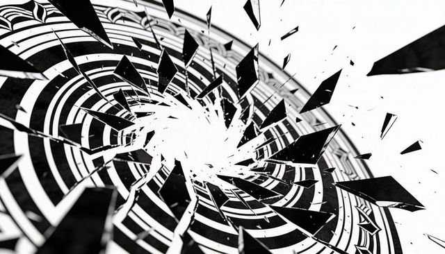 Shattered Spiral Vortex of Concentric Rings Creating Bright Central Void