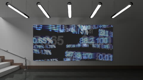 Modern Business Environment with Digital Display of Data