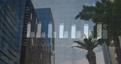 Financial Data Analysis Over Metropolitan Skyline - Download Free Stock Images Pikwizard.com
