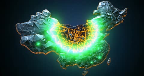 Futuristic Green Pulse Ignites China's Digital Network