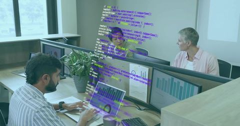 Developer Collaborating in Modern Office Environment