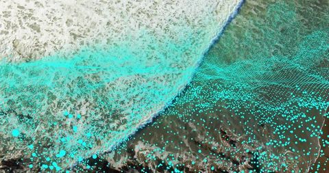 Aerial ocean wave mapping with data overlay