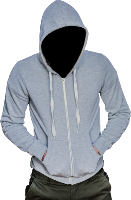 Faceless Person Wearing Gray Hoodie With Hands in Pockets on Transparent Background - Download Free Stock Videos Pikwizard.com