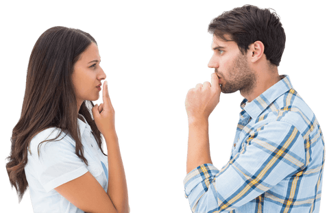 Transparent Couple in Silent Disagreement Facing Each Other - Download Free Stock Videos Pikwizard.com