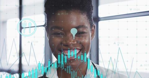 Smiling Doctor with Digital Medical Interface in Modern Clinic