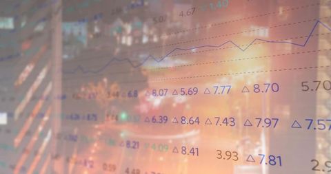 Futuristic Data Analytics Overlooking Nighttime Cityscape