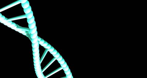 Dna strand glowing against dark background with copy space