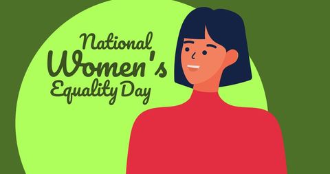 Illustration of smiling woman celebrating women's equality day