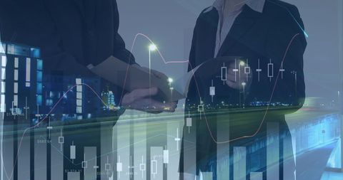 Business Collaboration with Financial Charts Transparency - Download Free Stock Images Pikwizard.com
