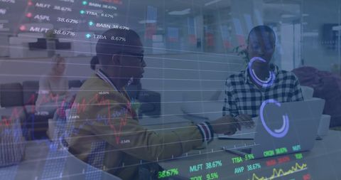 Stock Market Data Overlapping Business Collaboration in Office - Download Free Stock Images Pikwizard.com