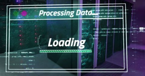 Data Processing Superimposed Over Server Room Technologies - Download Free Stock Images Pikwizard.com
