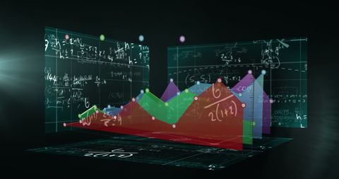 Futuristic Data Visualization with Mathematical Equations - Download Free Stock Images Pikwizard.com