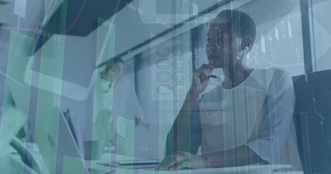 business professional analyzing data with digital interface - Download Free Stock Images Pikwizard.com