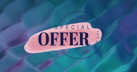 Special offer banner on fluid abstract background