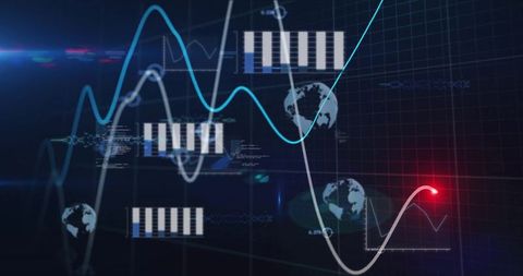 Futuristic Data Analytics Dashboard with Digital Interface