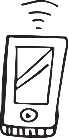 hand-drawn smartphone with wifi signal on transparent background - Download Free Stock Videos Pikwizard.com