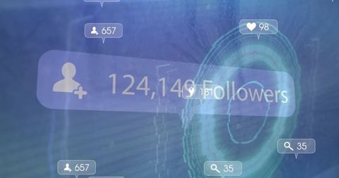 Digital Interface Showing Social Media Engagement Metrics and Follower Count - Download Free Stock Images Pikwizard.com