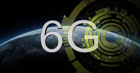 Futuristic 6g network concept and global connectivity