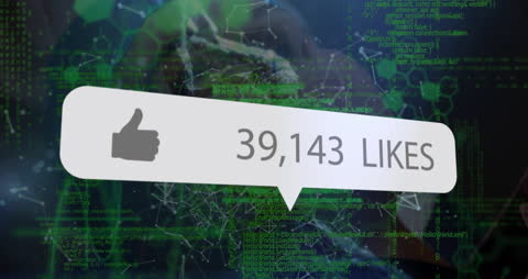 Digital Likes with Network Connections Animation