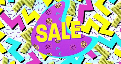 Vibrant Retro Sale Banner Design with Bold Typography