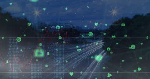 Digital Connections with Traffic and Data Visualization Overlay