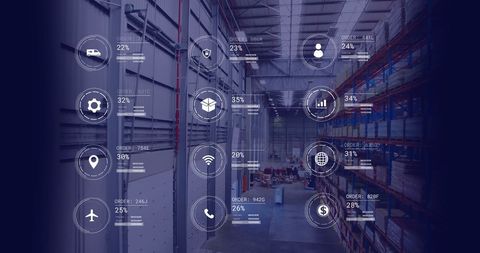 data-driven warehouse with integrated technology solutions - Download Free Stock Images Pikwizard.com