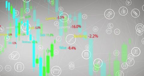 Data Visualization with Finance Icons and Chart Streamlines - Download Free Stock Images Pikwizard.com