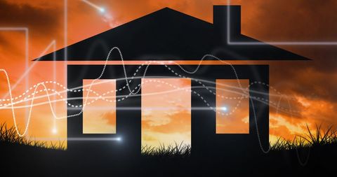 Digital Interface and Smart Home Concept Illustration