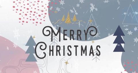 Winter Landscape with Merry Christmas Greeting and Snowflakes - Download Free Stock Images Pikwizard.com