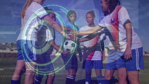 Animated Holographic Data with Diverse Soccer Players on Field