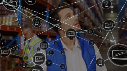 Warehouse Operations and Digital Connectivity Concept